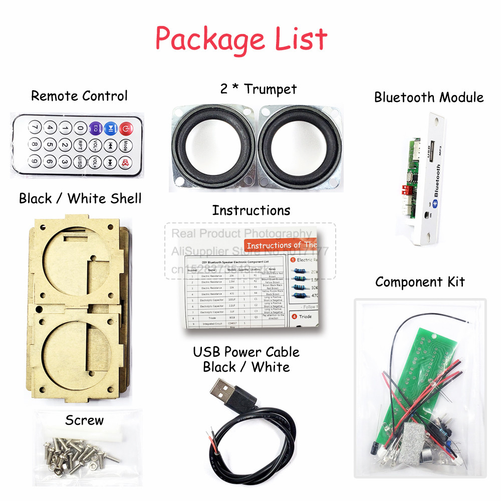 DIY Bluetooth-Lautsprecher-Kit Elektronik DIY Lötprojekt Praxis Lötbaugruppe DIY Elektronik-Kit Komponente 2 * 3W Lautsprecher_voghion.com