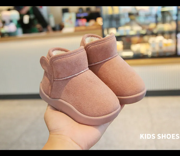 Baby Girls Boys Snow Children Winter Kids Outdoor Plush Cotton-padded Cutefeet Soft-Soled Non-slip Infant Toddler Boots_desvips.com