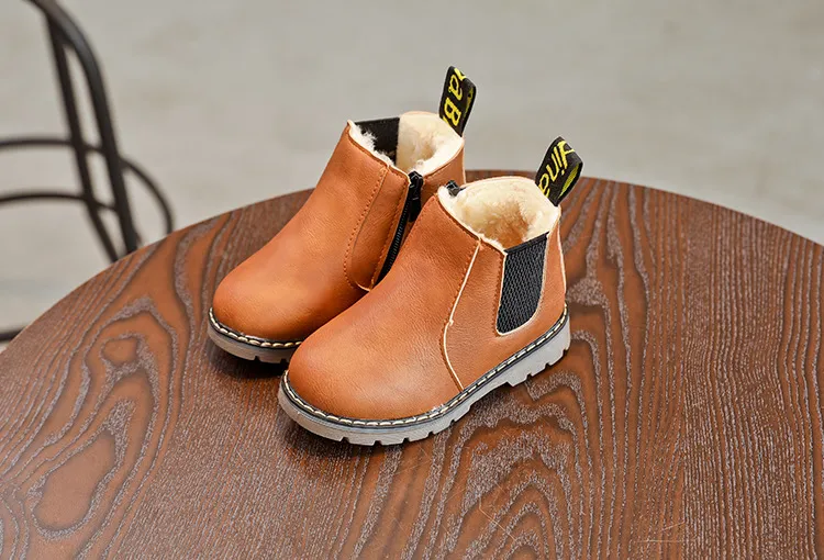 Bērnu modes bērni rudens ziemas mīkstas ādas mazuļu jāšanas zēnu potīšu zābaki meitenēm Cutefeet ikdienas apavi 21. izmērs -_voghion.com