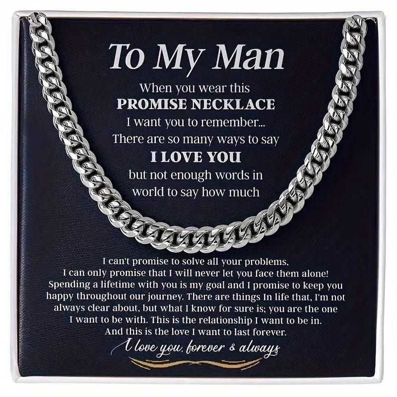 Chains To My Man Cuban Chain Necklace Gifts For Him Promise Men Jewelry Wedding Anniversary Boyfriend_ipsvogv.com