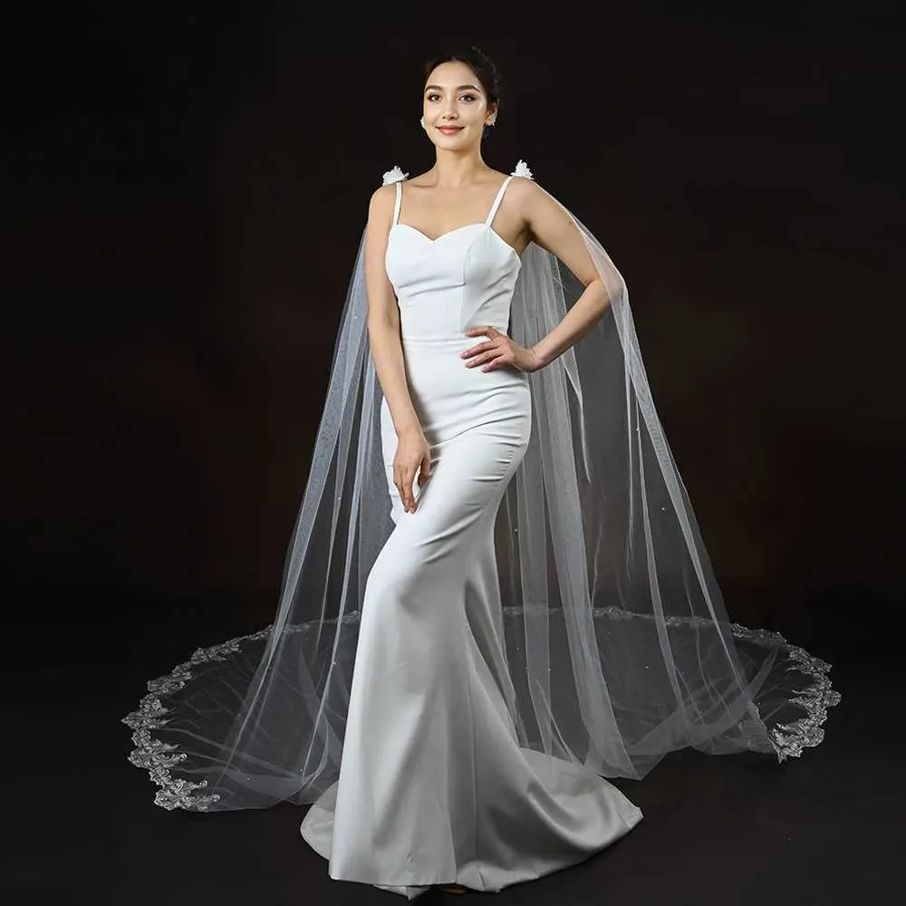 Hair Jewelry Womens Cape Bridal Veils Long Cathedral Style Cloak Slingback Wedding Dress Accessories For Shoulder Shawl_voghion.com