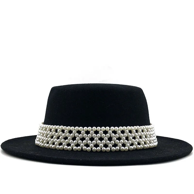 Cappelli Fedora Jazz in feltro di lana a tesa larga da donna semplice da uomo Cappello formale da festa Panama Trilby in tinta unita stile retrò_voghion.com