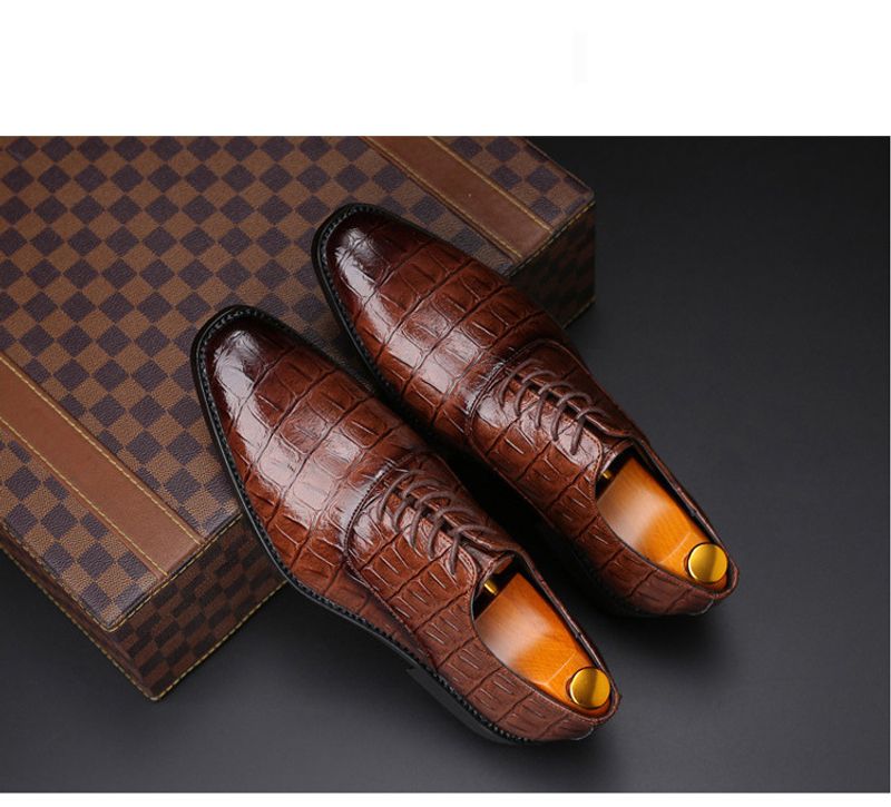 Ανδρικά επαγγελματικά casual φόρεμα Oxfords επίσημα παπούτσια με κορδόνια για γραφείο, πάρτι και καθημερινά ρούχα_voghion.com