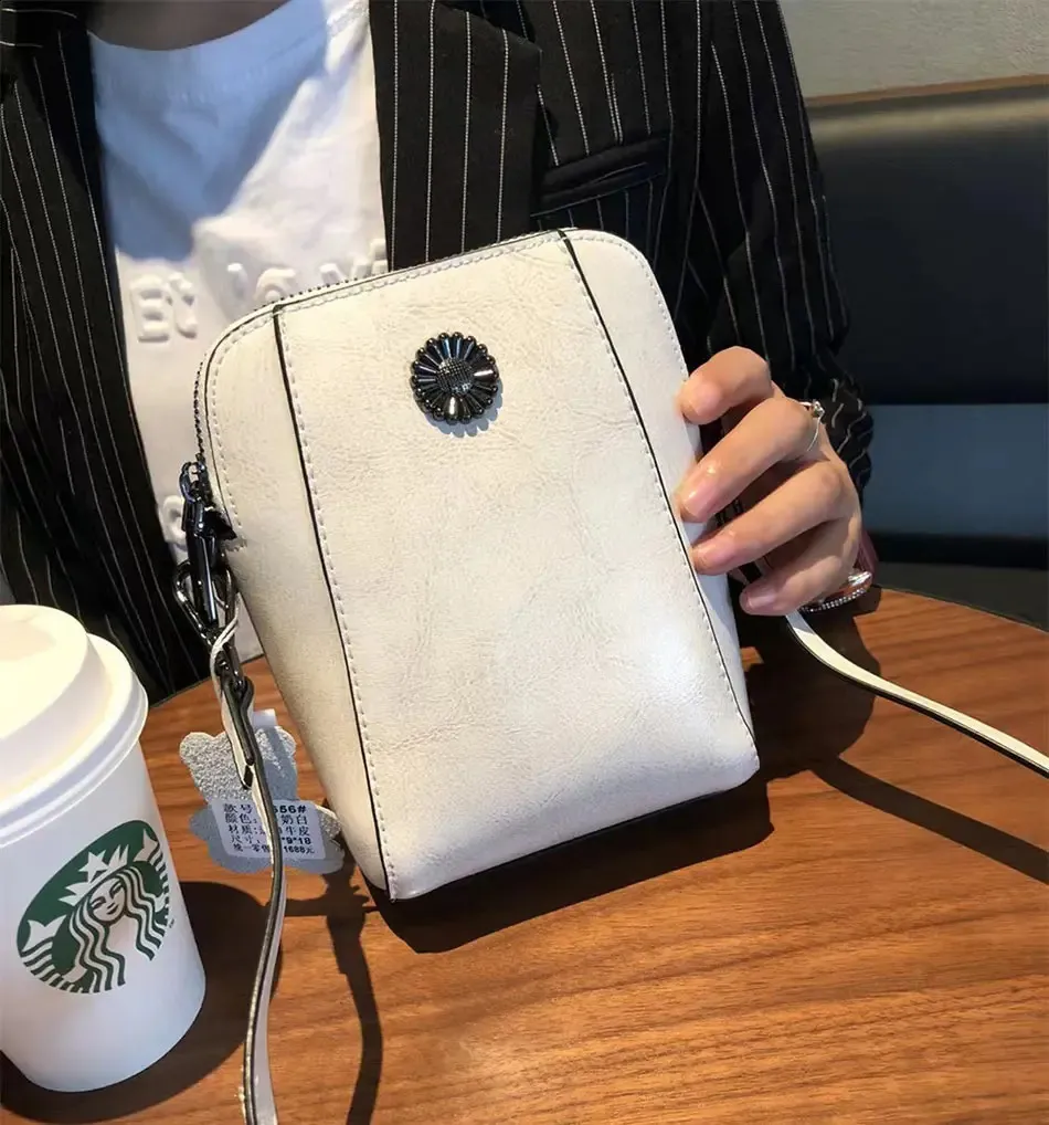 Damen Handtasche Aus Echtleder Für Smartphone Umhängetasche_voghion.com