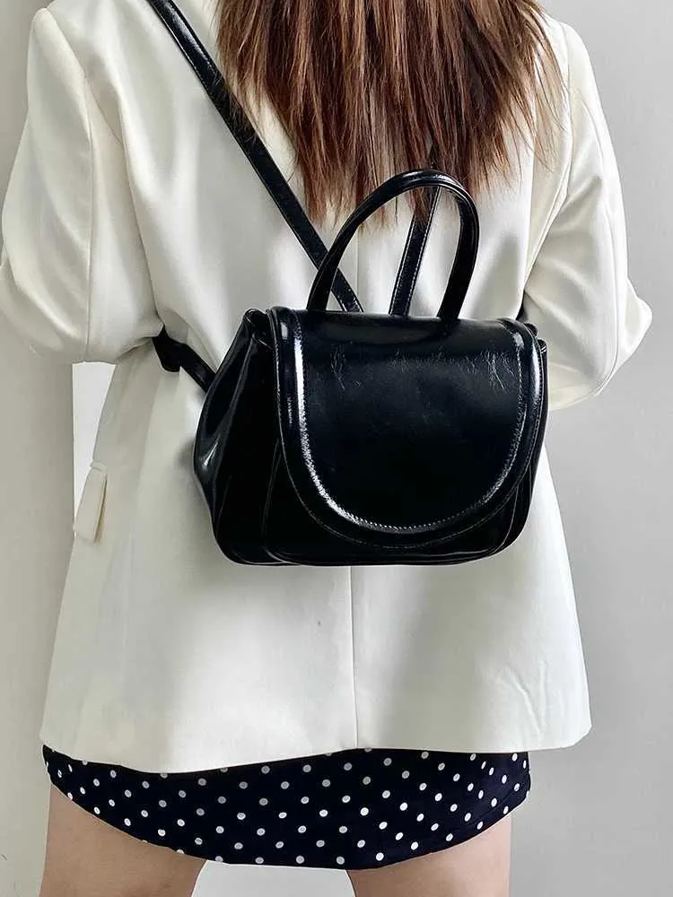 Elegant Black Women's Backpack Shoulder Bag And Handbag Set_voghion.com