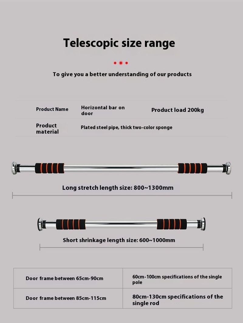 Horizontal indoor door frame slip and anti falg pull up upward household horizontal bar non punching sports fiess_voghion.com