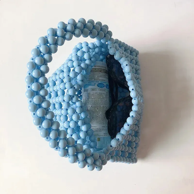 Borsa a mano con perline traforate a mano, forma triangolare, da donna, con perline acriliche colorate, per la sera, per feste e cene, 240907_voghion.com
