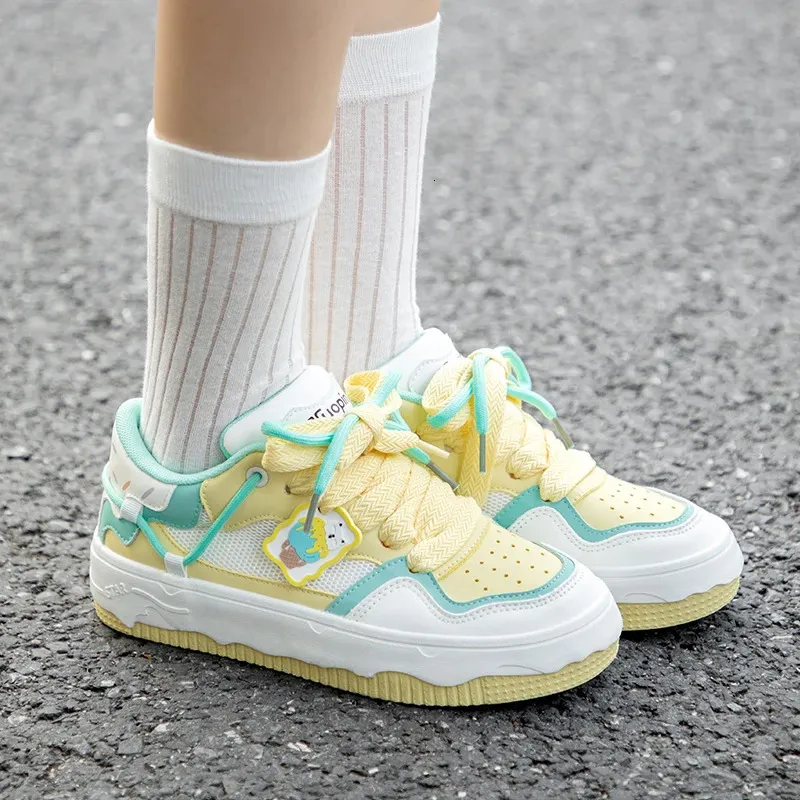 Tun Ice Cream color Carino casual Colore abbinato Preppy scarpe da ginnastica da donna Cake board scarpe 240703_voghion.com