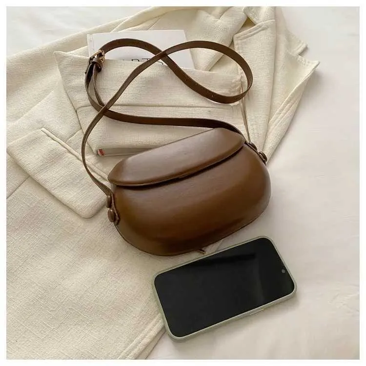 Saddle Bag Crossbody Bag For Women Solid Colour Pu Leather Clutch_voghion.com