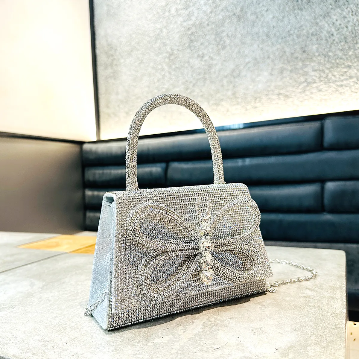 jiomay Golden Rhineste Tote Designer Handtaschen Elegante Geldbörsen für Frauen Shiny Menger Y2K Fi Umhängetasche s1OR #_voghion.com