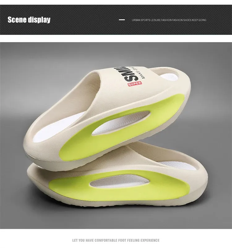 Coppia estiva spessa suola piedi passo fresco EVA uomo e donna sport pantofole alla moda_voghion.com