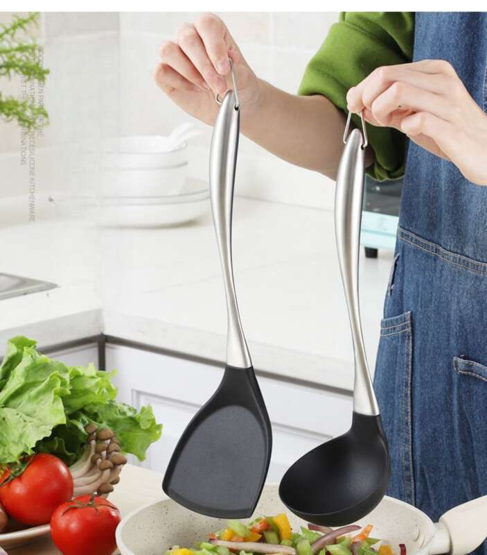 Non Stick Special Silicone Shovel, Heat-resistant Household Stir Fry Kitchenware Set, Soup Spoon Frying Shovel Does Not_voghion.com