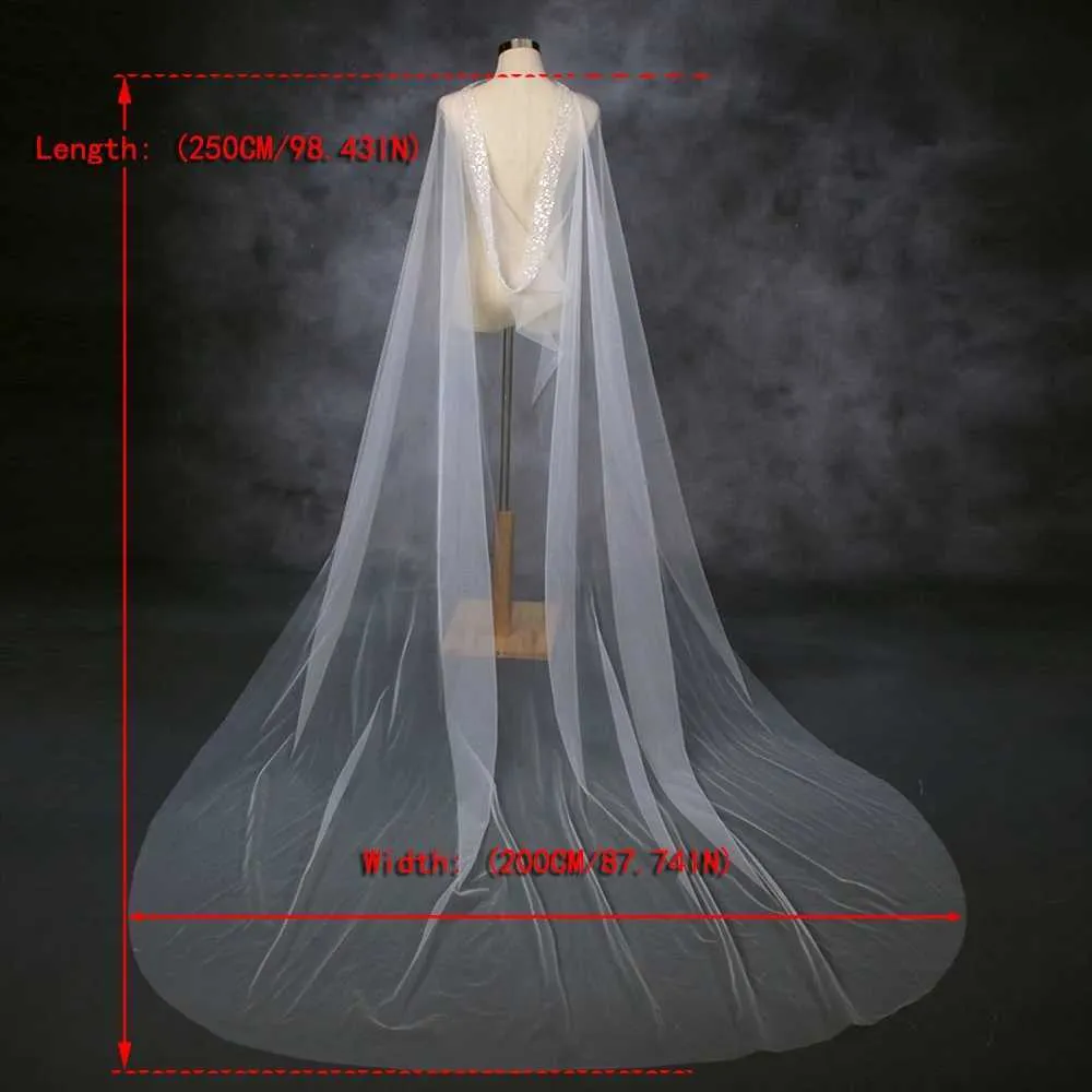 Haarsieraden Dames Lange Bolero Cape Sluier Bruidssjaals Jurk Zachte Tule Dekkingen Schouders Bruiloft Accessoires Voor Bruid_voghion.com