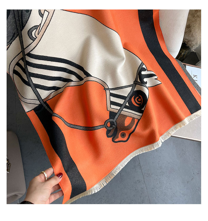 Autunno e inverno nuova coperta in cashmere versione coreana da donna versatile spessa calda sciarpa lunga scialle cavallo_voghion.com