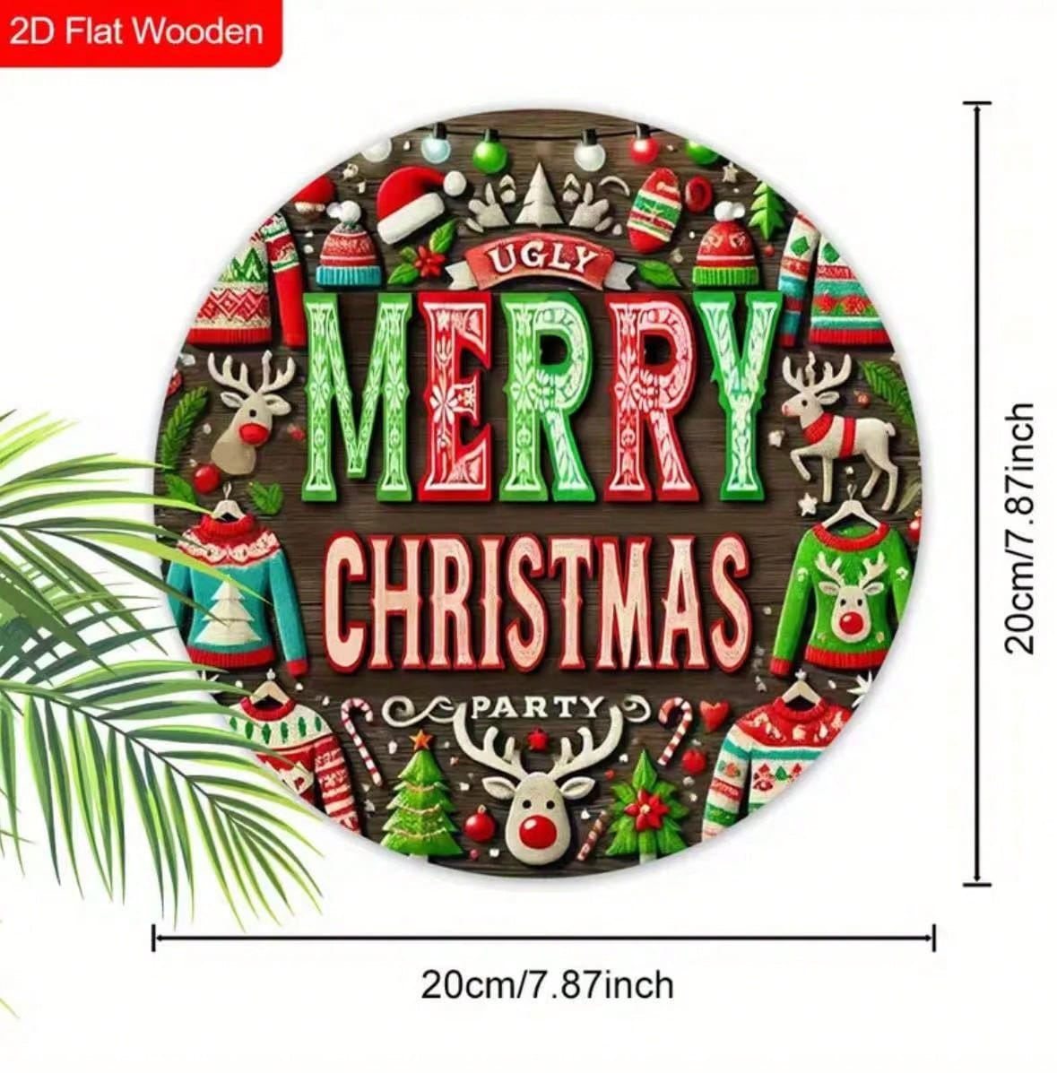 Vrolijke kerstversiering, houten deurhanger of tafelversiering, geschikt voor thuis, kantoor, tuin, kerstfeestdecoratie, cadeau, kerstdecoratie_voghion.com