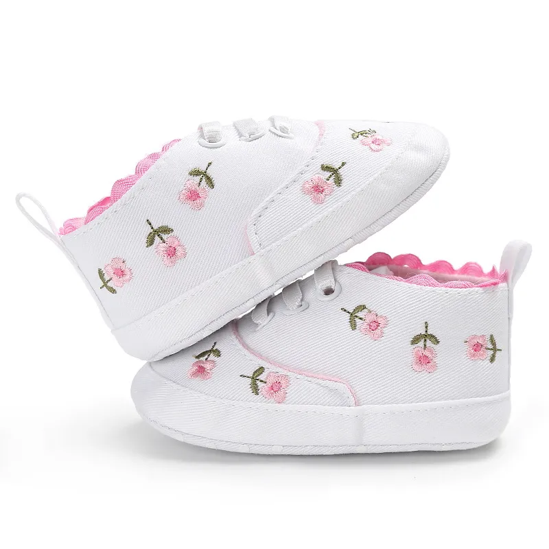 Mic copil mic copil fete brodate cu talpă moale pătuț prințesă primii pași Cutefeet pantofi de pânză cauzali_voghion.com