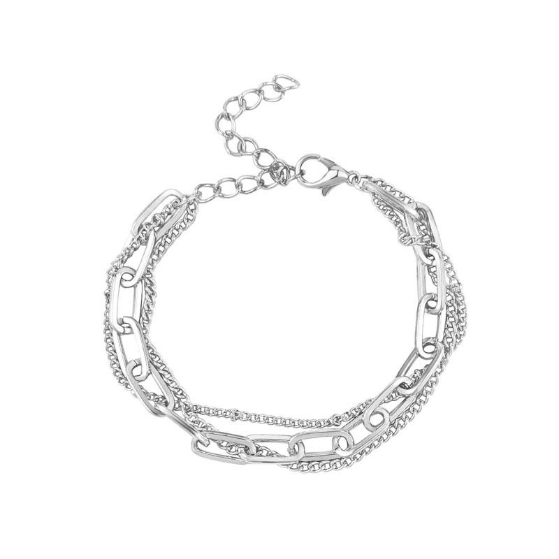 Bracelet multicouches en or simple et léger pour femme, bijou de personnalité_voghion.com