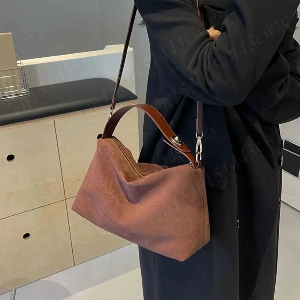 New Shoulder Bag for Women Suede Hobo Adjustable Strap Handbag With Inner Pocket Satchel Purse Zipper Crossbody Ba241104_voghion.com