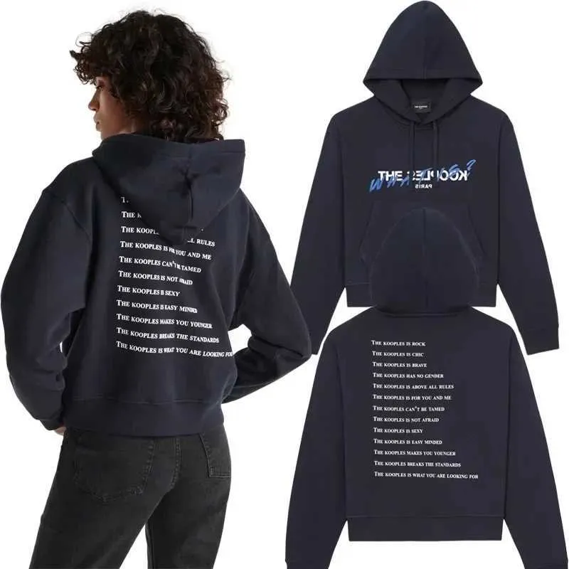 Felpe con cappuccio da uomo, invernali e primaverili, stile Kooples Brand Tide Strt, maglione con motivo a lettere, stampa donna, versatile per tutti i giorni_voghion.com