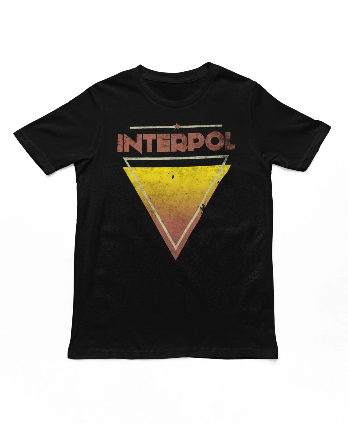 Interpol Triangle T-shirt Men's Rock & Roll Classic Band Tee Black_voghion.com
