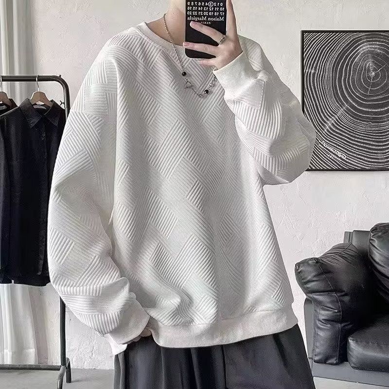 Huafu Ge Rundhals-Kapuzenpullover Frühling und Herbst trendige Marke in Übergröße neue Herren-Langarm-Kapuzenkleidung_voghion.com