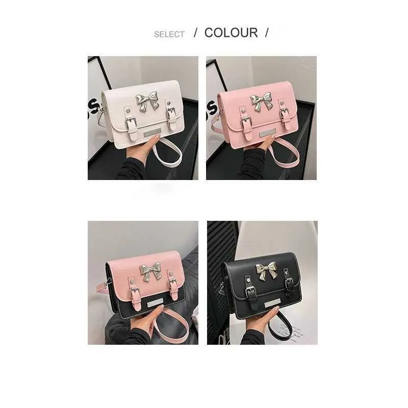 Kleine quadratische Tasche für Damen 2024 Neue Frühjahrs-/Sommermode süße Mädchenschleife personalisierte Pendel-Einzelschulter-Umhängetasche_voghion.com