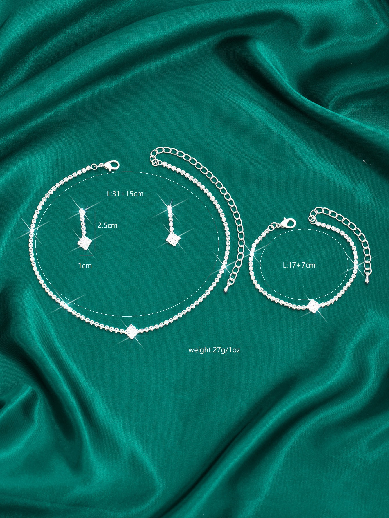 Fashion New Ins Niche Fashion Personality High End Sense All Match Claw Chain Necklace Earrings Bracelet Three Piece Set_voghion.com