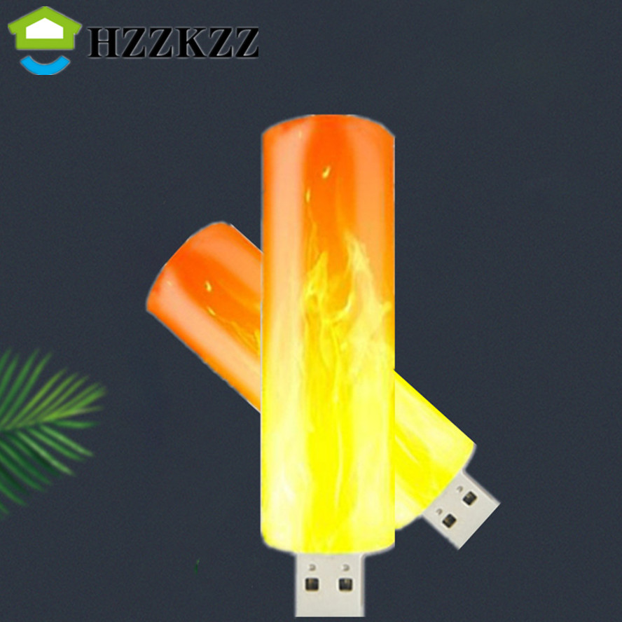 LED USB Atmosphere Light Flame Flashing Candle Lights Book Lamp for Power Bank Camping Lighting Cigarette Lighter Effect Light_voghion.com