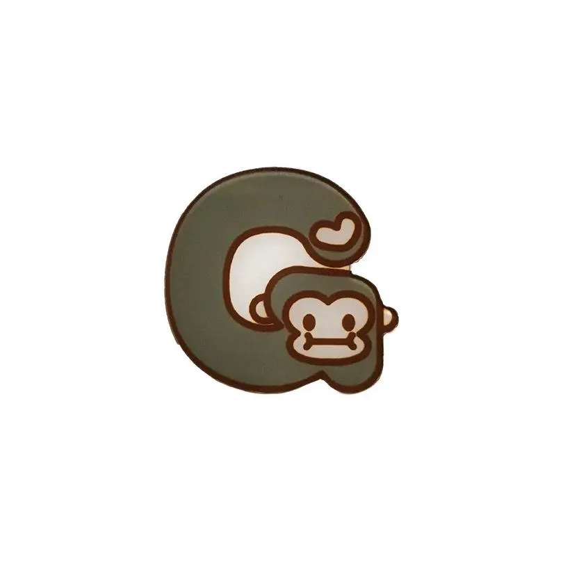 Anstecknadeln, süße Acrylbrosche mit Tiermotiv, Anstecknadeln mit G-Motiv für Rucksäcke, Cartoon-Affe, Hut, Mantel, Zubehör, Schal, Schnalle, Geschenk_voghion.com