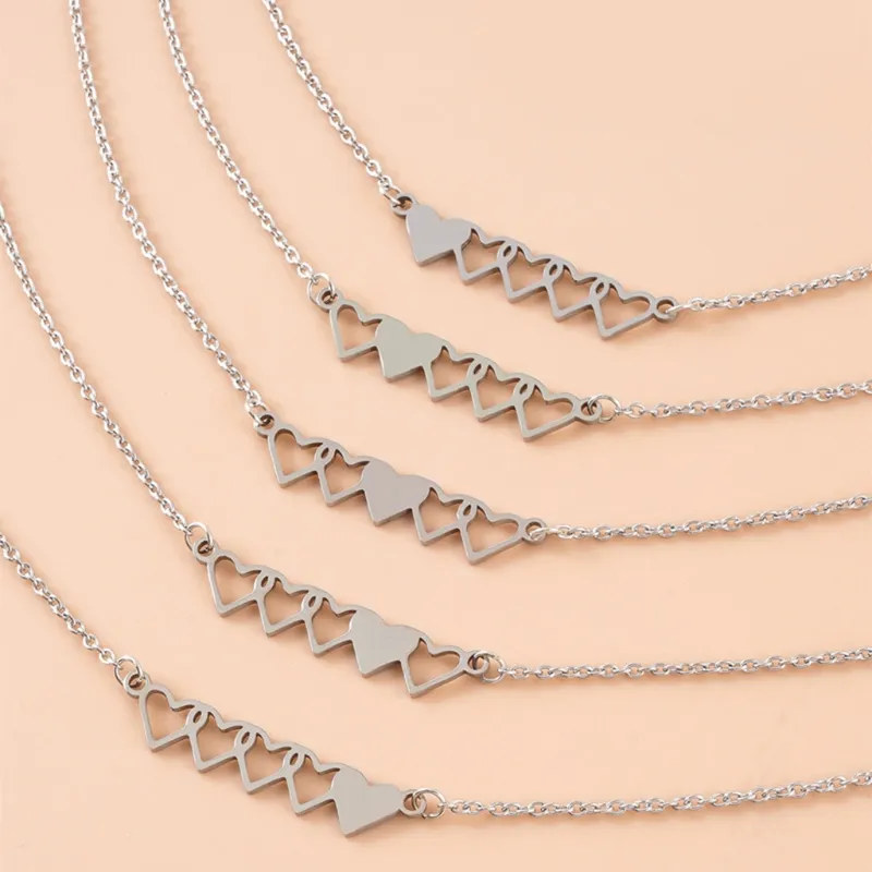 Collane con ciondolo N84D Set di sorelle con ciondolo a forma di cuore abbinato Collana con gioielli per amicizia a lunga distanza_voghion.com
