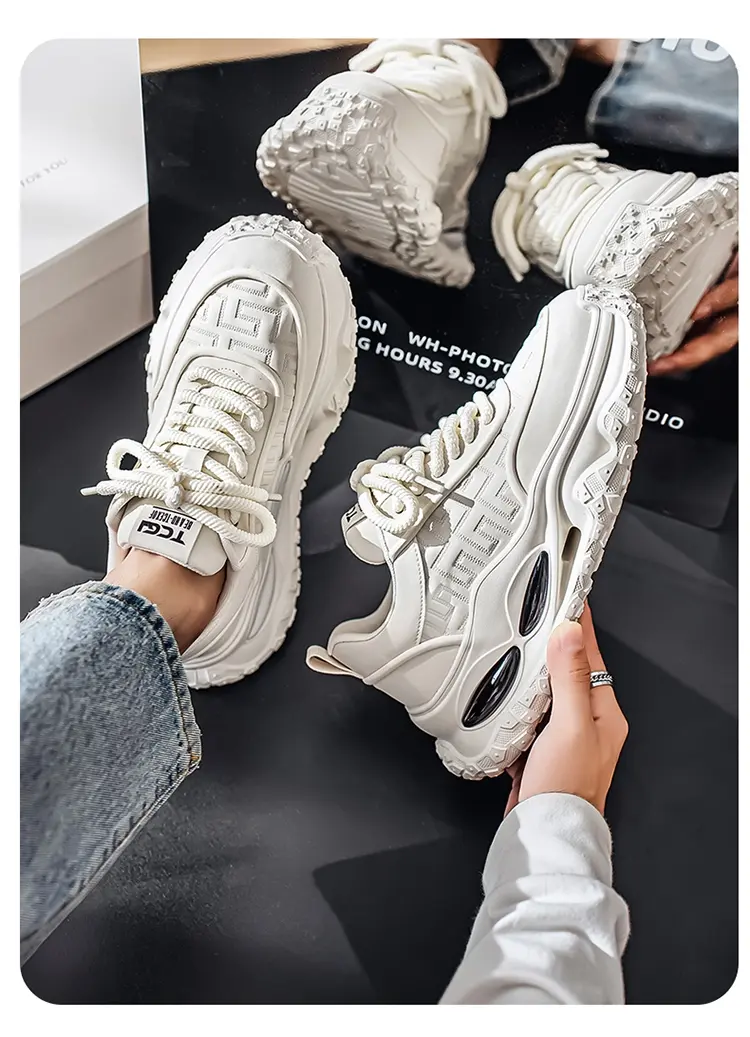 Chaussures de sport antidérapantes pour hommes, chaussures décontractées à plateforme rehaussante, chaussures tendance pour papa_voghion.com