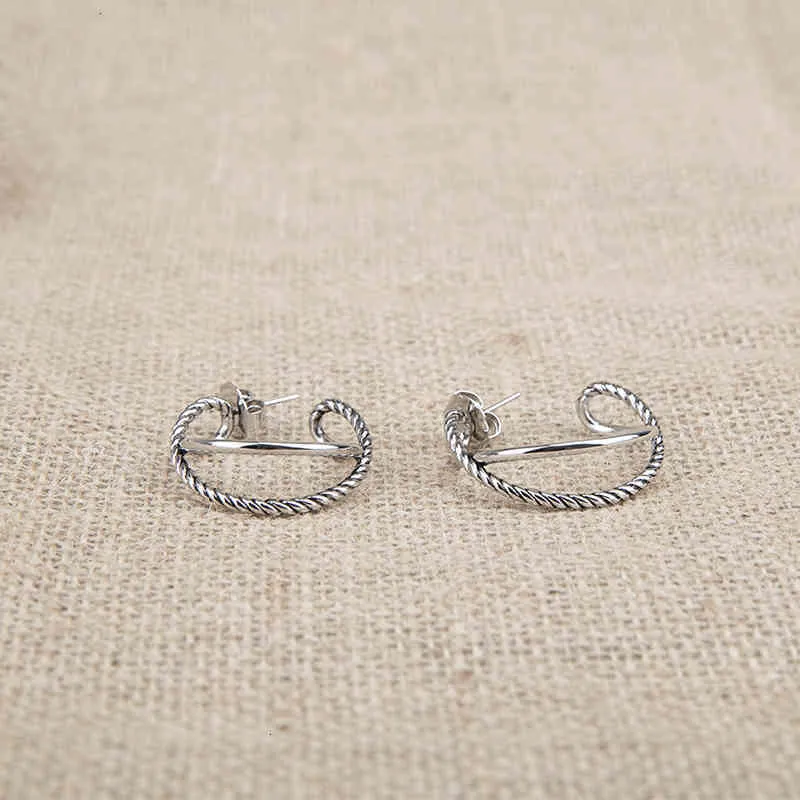 Pendientes de aro con dije de cruz de diseñador, geométricos, de moda, de amor, sencillos, de plata, para mujer, clásicos, para fiesta de cumpleaños._voghion.com