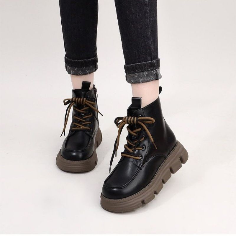Big cotton shoes integrated fur leather, wool snow for women in autumn winter, new style with plush and thickened Martin_voghion.com