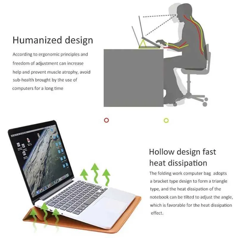 Custodia per laptop a busta, astuccio in pelle di coccodrillo per MacBook Air/Pro 12-15", custodia protettiva con supporto verticale_voghion.com