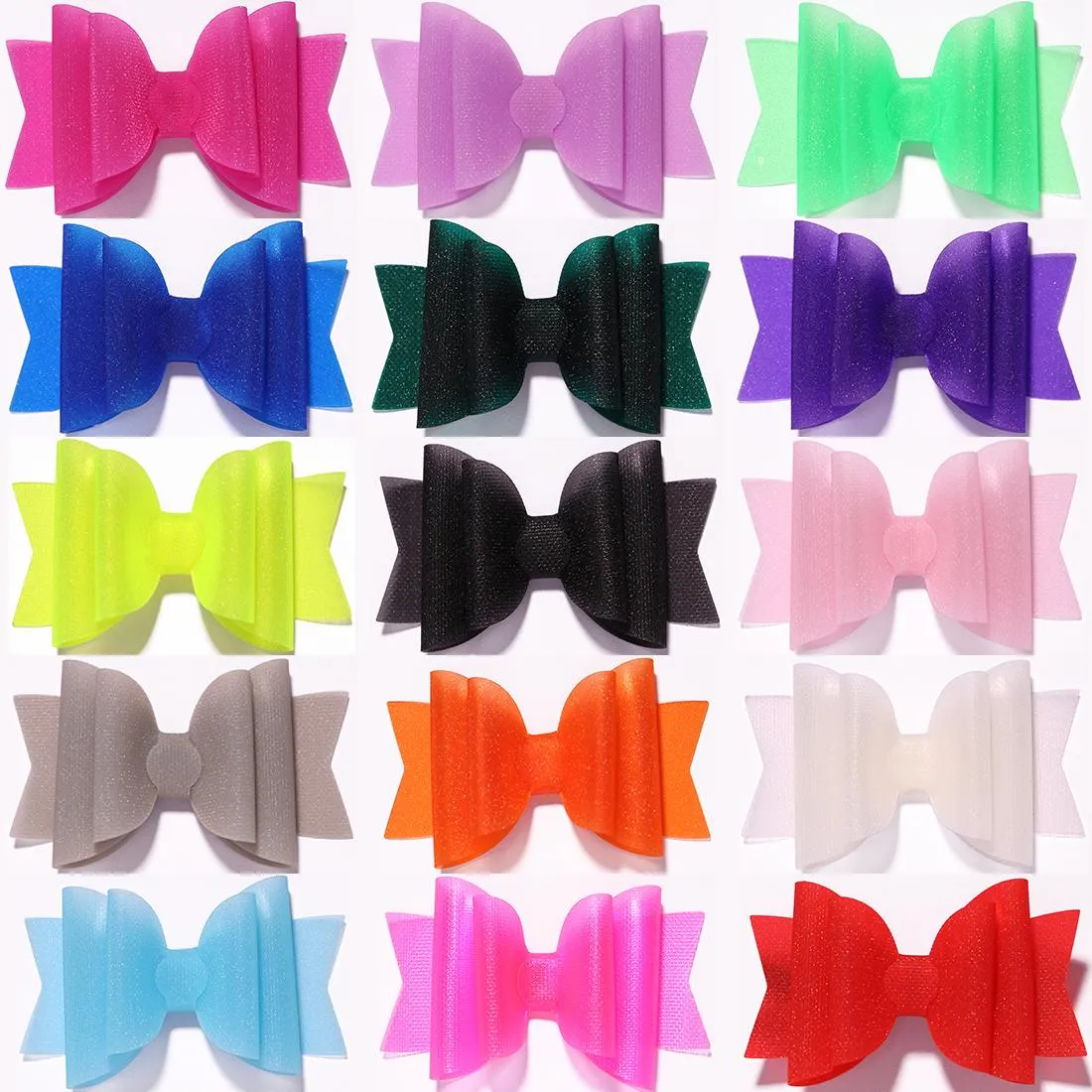 Épingles à cheveux en gelée, 3.5 pouces, 15 pièces/lot, pinces à cheveux, fête de danse, nœuds en Pvc imperméables, pinces à cheveux de princesse, accessoires pour cheveux_voghion.com