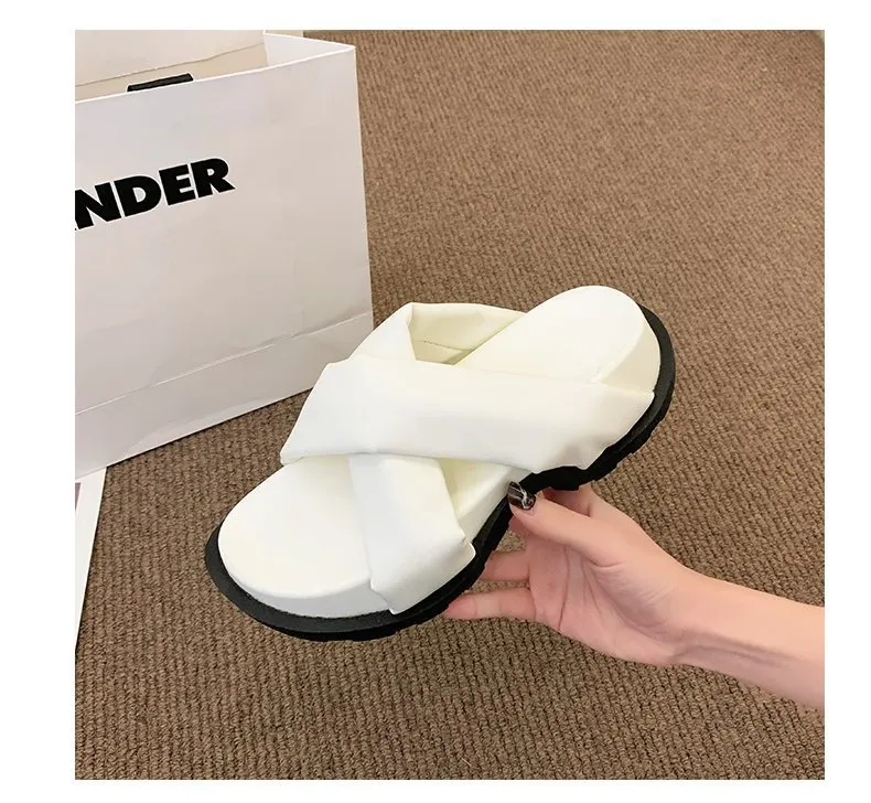 2022 Nw Womn Non-slip Platform Slipprs Summr Comfortabl Bach slids Woman Fashion Thick Sol outdoor sandals_voghion.com