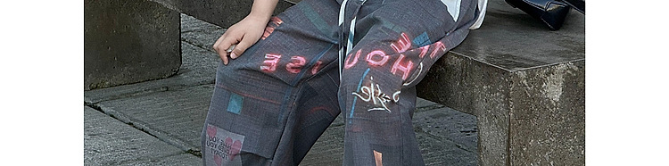 Mother&Kids Pojkar casual drapera byxor Neontryck design löst sittande trend CuHK barn byxor trend_voghion.com
