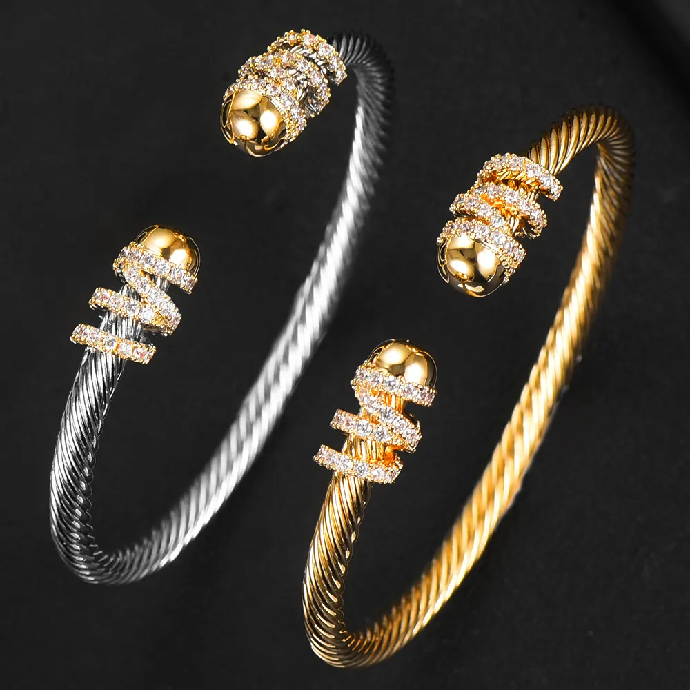 DAVID Designer Jewelry Mans DY Bangle GODKI Trendy Empilhável Cuff Para Mulheres Pulseira Completa Cubic Zircon Cristal_voghion.com