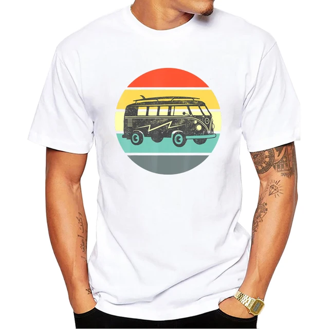 TEEHUB Retro męska koszulka Vintage Micro Bus Surf z nadrukiem Koszulki z krótkim rękawem Koszulki Haruku Tee_voghion.com