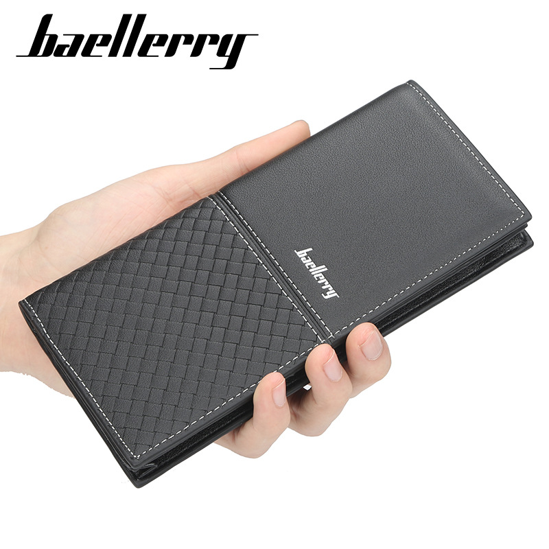 Brieftasche männer baellerry business jugend lange stil lässig geprägte gewebte muster brieftasche lange tasche_voghion.com