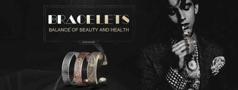 Skyrim Viking Bangle Endlos Love Buttons Tree of Life Birds Edelstol Manschett Magnéitesch Therapie Bracelet Männer Fraen_voghion.com