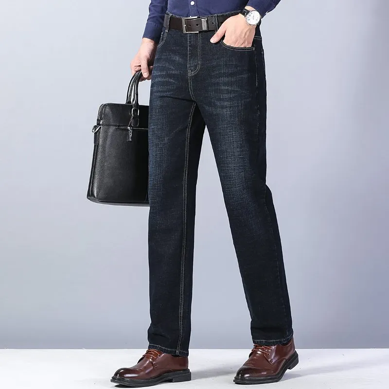 Marque Hommes Femme Droit Élastique Coton Jeans Hommes Fi Busin Décontracté Style Classique Jean Denim Pantalon Pantalon Grande Taille28-40_voghion.com