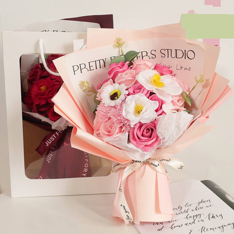 Festival Gifts Christmas Valentine's Day Bouquet For Girlfriend Rose Soap Bouquet Mother's Day Gift Simulated Bouquet Creative Gift_voghion.com