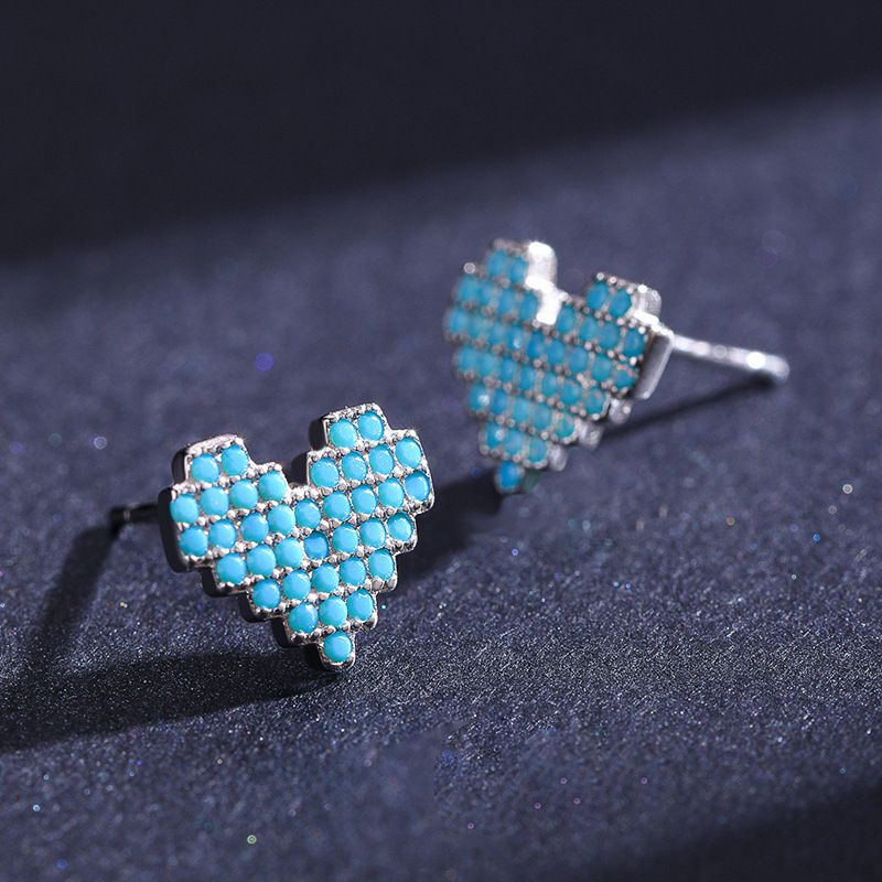 Sterling Silver Zircon Drop Stud Earrings For Women Wedding Gifts_voghion.com