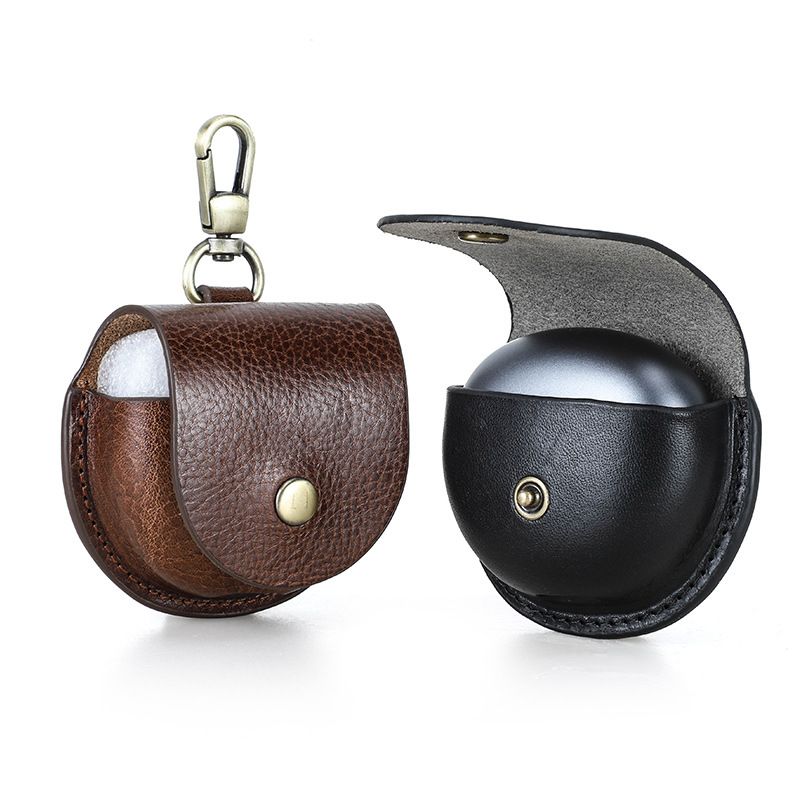 Étui Bluetooth en cuir de vache Freeclip pour Huawei, étui pour écouteurs à crochet à rabat en cuir crème d'arbre_voghion.com