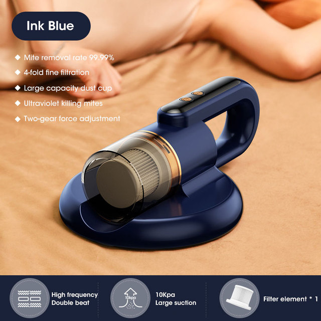 Aspirateur portable sans fil pour éliminer les acariens, instrument d'élimination des acariens, aspirateur UV, machine de nettoyage pour lit et animal de compagnie_voghion.com