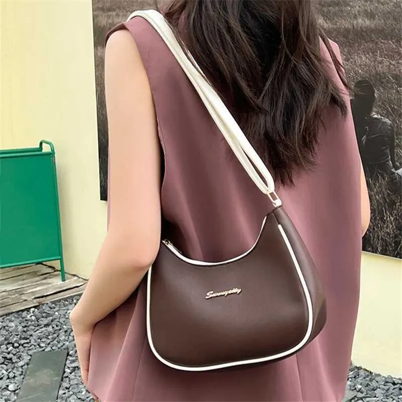 Schicke Damenhandtaschen, einzelne Umhängetasche für Frauen, stilvolle verstellbare Schultergurte, Unterarmtasche aus PU-Leder_voghion.com