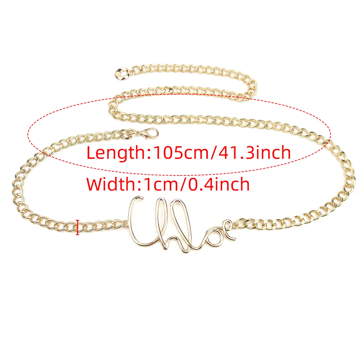 Gürtel Retro Gold Buchstaben Taille Kette Frauen mit Rockhose Hochwertiger dünner Metallgürtel_voghion.com