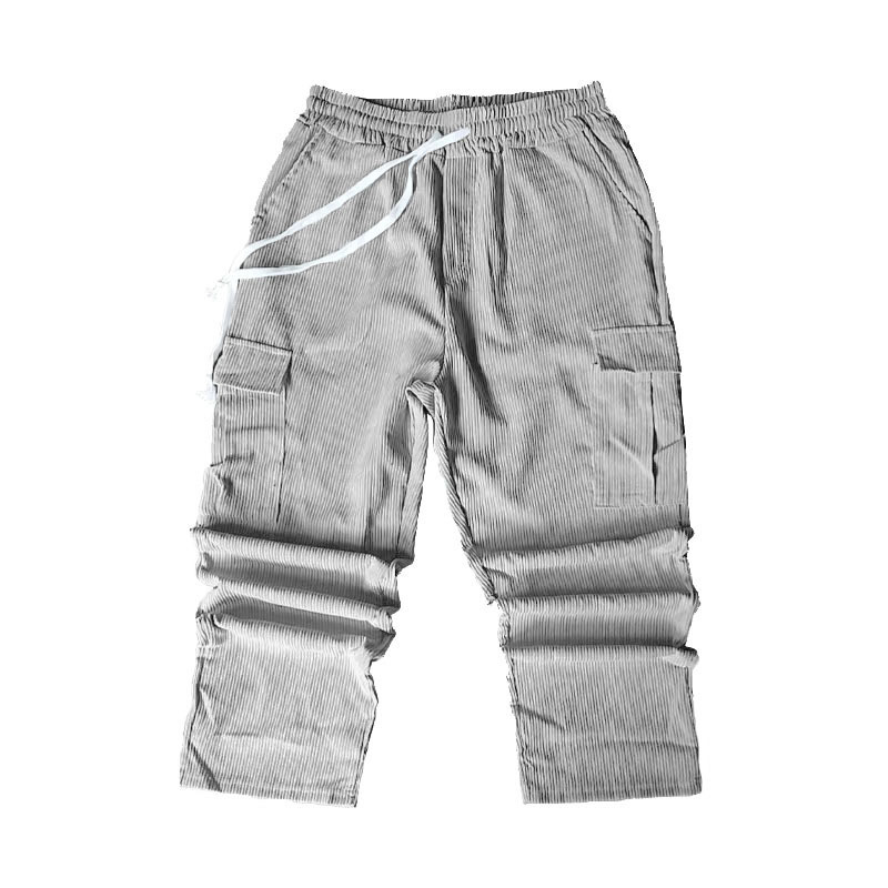 Independent Station American Corduroy Casual Pants Men's 2024 Spring Retro Loose Tooling Pockets Straight Pants Trousers_voghion.com