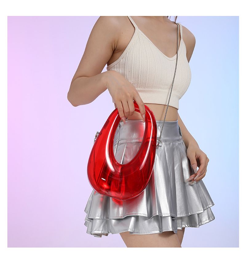 Texture Chain 2024 Sommer neue Handtasche Acryl Schulter personalisierte transparente Umhängetasche für Damen_voghion.com